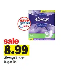 Meijer Always Liners offer