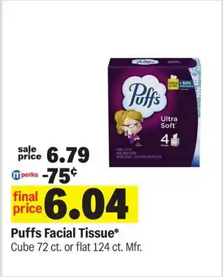 Meijer Puffs Facial Tissue offer