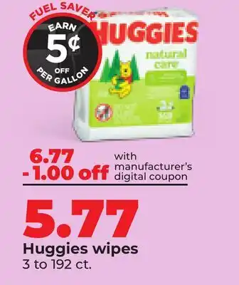 Hy-Vee Huggies wipes offer