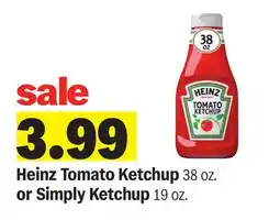 Meijer Heinz Tomato Ketchup 38 oz. or Simply Ketchup 19 oz offer