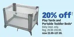 Meijer Play Yards and Portable Toddler Beds offer