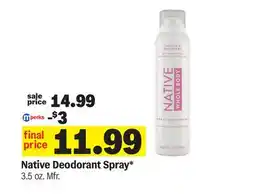 Meijer Native Deodorant Spray offer