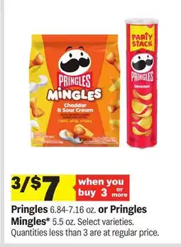 Meijer Pringles 6.84-7.16 oz. or Pringles Mingles* 5.5 oz offer