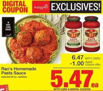 Mariano's Rao's Homemade Pasta Sauce offer