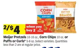 Meijer Meijer Pretzels, Corn Chips, Puffs or Curls offer