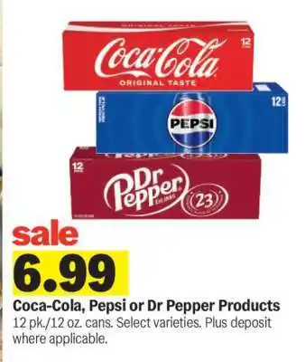 Coca-Cola, Pepsi or Dr Pepper Products