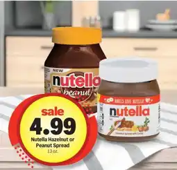 Meijer Nutella Hazelnut or Peanut Spread offer