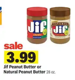 Meijer Jif Peanut Butter or Natural Peanut Butter offer