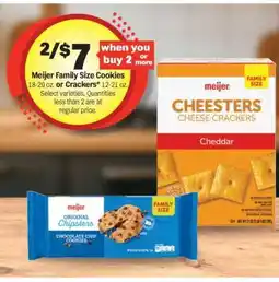 Meijer Meijer Family Size Cookies or Crackers offer