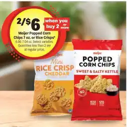 Meijer Meijer Popped Corn Chips or Rice Crisps offer
