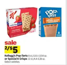 Meijer Kellogg’s Pop-Tarts or Special K Crisps offer