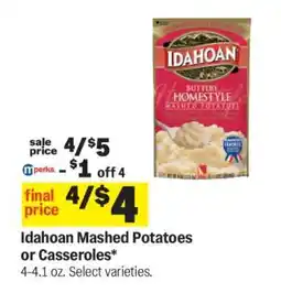 Meijer Idahoan Mashed Potatoes or Casseroles offer