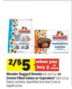 Meijer Wonder Bagged Donuts or Creme Filled Cakes or Cupcakes offer