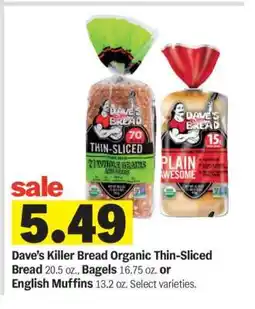 Meijer Dave's Killer Bread Organic Thin Sliced Bread, Bagels, or English Muffins offer