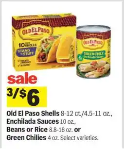 Meijer Old El Paso Shells, Enchilada Sauces, Beans or Rice, or Green Chilies offer