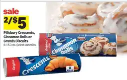Meijer Pillsbury Crescents, Cinnamon Rolls or Grands Biscuits offer