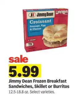 Meijer Jimmy Dean Frozen Breakfast Sandwiches, Skillet or Burritos offer