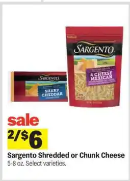 Meijer Sargento Shredded or Chunk Cheese offer