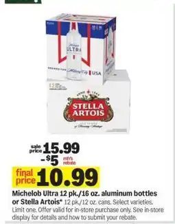 Meijer Michelob Ultra or Stella Artois offer