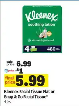 Meijer Kleenex Facial Tissue Flat or Snap & Go Facial Tissue offer