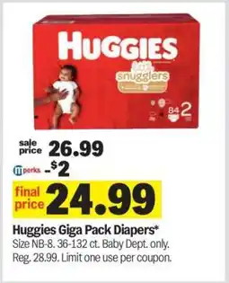 Meijer Huggies Giga Pack Diapers offer
