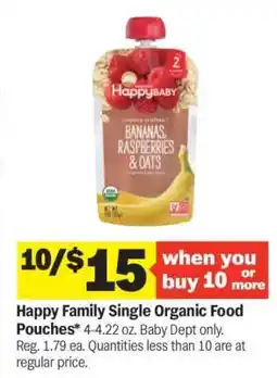 Meijer Happy Family Single Organic Food Pouches offer