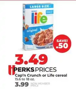 Hy-Vee Cap'n Crunch or Life Cereal offer