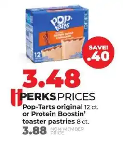 Hy-Vee Pop-Tarts original or Protein Boostin' toaster pastries offer