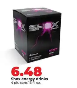 Hy-Vee Shox energy drinks offer
