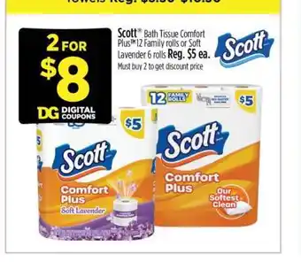 Dollar General Scott Bath Tissue Comfort Plus offer