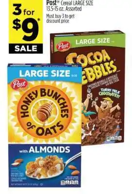 Dollar General Post Cereal LARGE SIZE offer