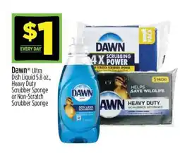 Dollar General Dawn Ultra Dish Liquid 5.8 oz., Heavy Duty Scrubber Sponge or Non-Scratch Scrubber Sponge offer