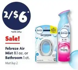 Family Dollar Febreze Air Mist or Bathroom offer