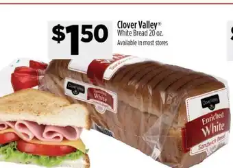 Dollar General Clover Valley White Bread 20 oz offer