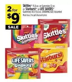 Dollar General Skittles, Starburst or LIFE SAVERS Gummies offer
