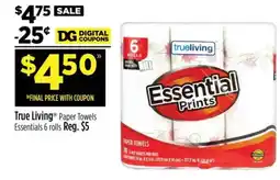 Dollar General True Living Paper Towels offer