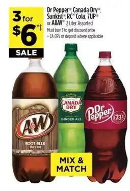 Dollar General Dr Pepper, Canada Dry, Sunkist, RC Cola, 7UP, A&W offer