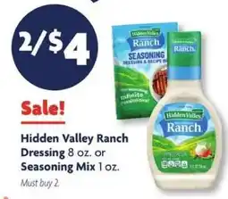 Family Dollar Hidden Valley Ranch Dressing or Seasoning Mix offer