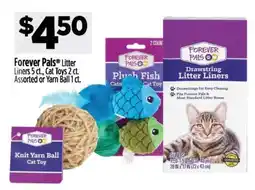Dollar General Forever Pals Litter Liners 5 ct., Cat Toys 2 ct. Assorted or Yarn Ball 1 ct offer