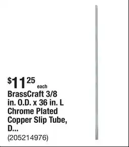 The Home Depot BrassCraft 3/8 in. O.D. x 36 in. L Chrome Plated Copper Slip Tube, Dead Soft offer