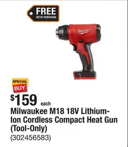 The Home Depot Milwaukee M18 18V Lithium-Ion Cordless Compact Heat Gun (Tool-Only) offer