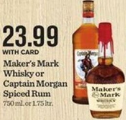 Mariano's Maker's Mark Whisky Or Captain Morgan Spiced Rum offer