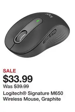 Office Depot Logitech Signature M650 Wireless Mouse, Graphite offer