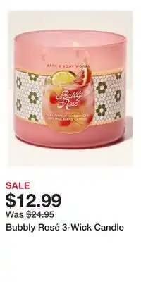 Bath & Body Works Bubbly RosΓ© 3-Wick Candle offer