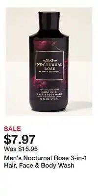 Bath & Body Works Men's Nocturnal Rose 3-in-1 Hair, Face & Body Wash offer