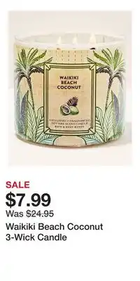 Bath & Body Works Waikiki Beach Coconut 3-Wick Candle offer
