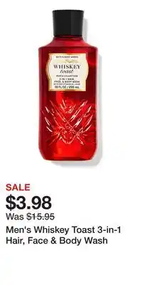 Bath & Body Works Men's Whiskey Toast 3-in-1 Hair, Face & Body Wash offer