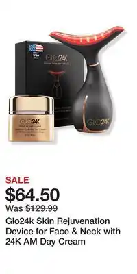 Ulta Beauty Glo24k Skin Rejuvenation Device for Face & Neck with 24K AM Day Cream offer