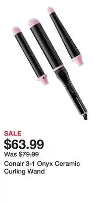 Ulta Beauty Conair 3-1 Onyx Ceramic Curling Wand offer