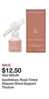 Ulta Beauty Apothékary Rosé-Tinted Glasses Mood Support Tincture offer